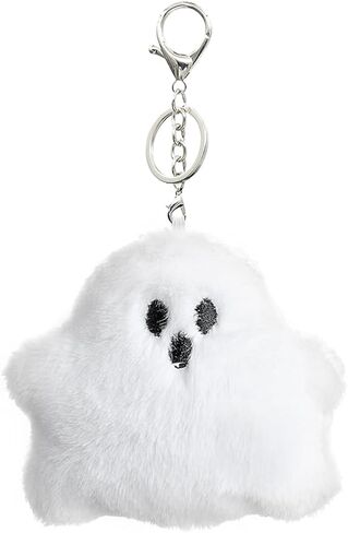 لطيف سلسلة المفاتيح شبح الأبيض، سحر حقيبة عيد الهالوين لحقائب اليد وحقائب الظهر ومحفظة سلاسل المفاتيح القطيفة الملحقات in Kuwait