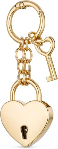 Thinp Gold Heart Padlock Bag Charms, Heart Shaped Keychain for Women Metal Mini Locks with Keys Keychain Accessories for Handbag Purse Charm Jewelry Storage Box and Diary Book in Saudi Arabia