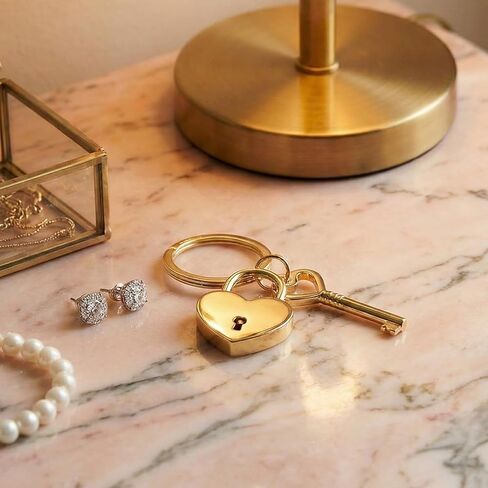 Thinp Gold Heart Padlock Bag Charms, Heart Shaped Keychain for Women Metal Mini Locks with Keys Keychain Accessories for Handbag Purse Charm Jewelry Storage Box and Diary Book in Saudi Arabia