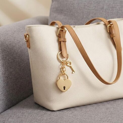 Thinp Gold Heart Padlock Bag Charms, Heart Shaped Keychain for Women Metal Mini Locks with Keys Keychain Accessories for Handbag Purse Charm Jewelry Storage Box and Diary Book in Saudi Arabia
