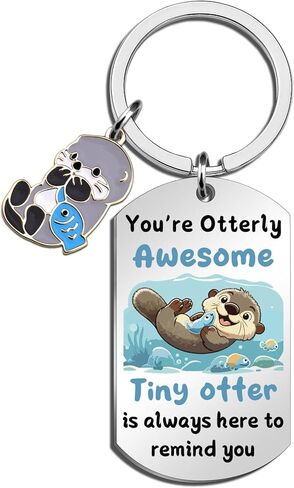 Otter Keychain Cute Otter Gifts for Women Sea Otters Gift for Otters Lovers Teen Girls Trendy Unique Birthday Gifts for Women Teen Girls in Kuwait