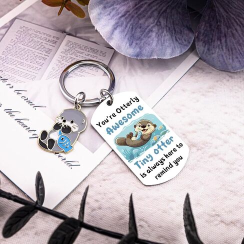 Otter Keychain Cute Otter Gifts for Women Sea Otters Gift for Otters Lovers Teen Girls Trendy Unique Birthday Gifts for Women Teen Girls in Kuwait