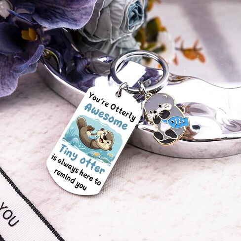 Otter Keychain Cute Otter Gifts for Women Sea Otters Gift for Otters Lovers Teen Girls Trendy Unique Birthday Gifts for Women Teen Girls in Kuwait