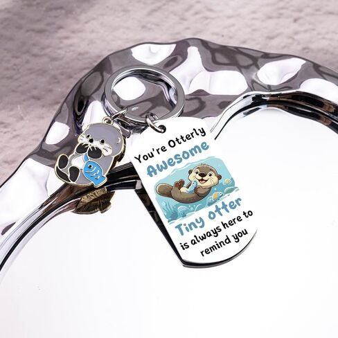 Otter Keychain Cute Otter Gifts for Women Sea Otters Gift for Otters Lovers Teen Girls Trendy Unique Birthday Gifts for Women Teen Girls in Kuwait