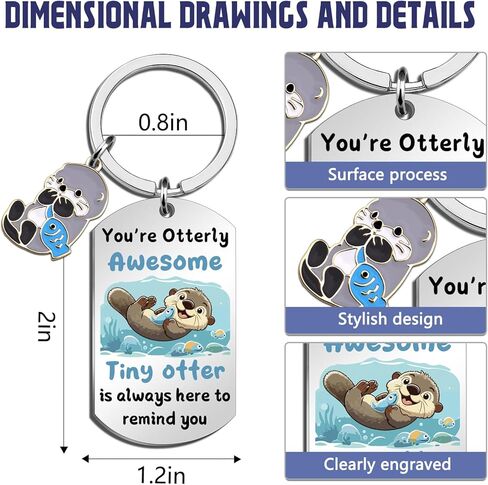 Otter Keychain Cute Otter Gifts for Women Sea Otters Gift for Otters Lovers Teen Girls Trendy Unique Birthday Gifts for Women Teen Girls in Kuwait