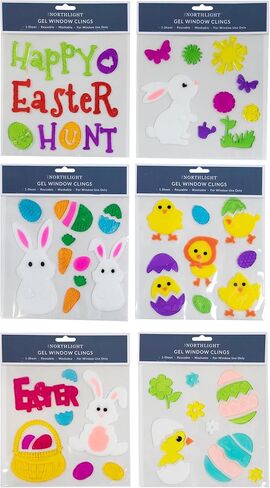 Northlight Set of 6 Double Sided Easter Gel Window Clings in Kuwait