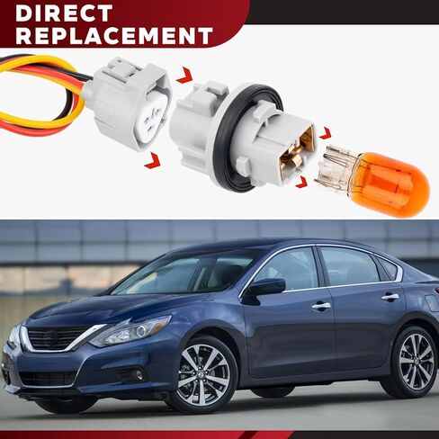 Turn Signal Bulb Socket Holder Wire Harness Set Compatible with Nissan Toyota, Altima Armada Maxima Pathfinder Rogue 4Runner Corolla RAV4 Prius Yaris Tacoma Replace 26243-9B91A 2PCS in Kuwait