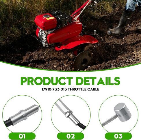 17910-733-013 كابل الخانق | متوافق مع موديلات هوندا تيلر FC600 R | قطعة غيار أصلية من صانع المعدات الأصلية in Kuwait