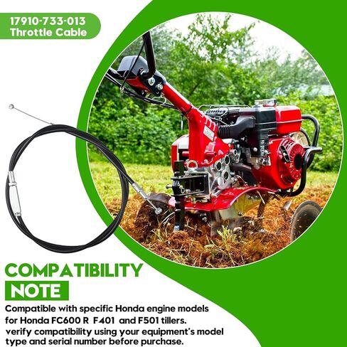 17910-733-013 كابل الخانق | متوافق مع موديلات هوندا تيلر FC600 R | قطعة غيار أصلية من صانع المعدات الأصلية in Kuwait