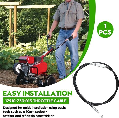 17910-733-013 كابل الخانق | متوافق مع موديلات هوندا تيلر FC600 R | قطعة غيار أصلية من صانع المعدات الأصلية in Kuwait