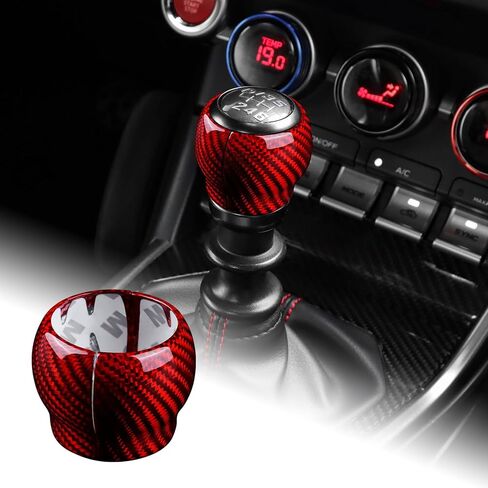 AIRSPEED Hard Carbon Fiber for Subaru BRZ Toyota GR86 2021 2022 2023 Car Gear Shift Knob Cover Gear Shifter Head Interior Trim Accessories, Red in Saudi Arabia