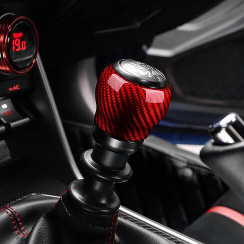 AIRSPEED Hard Carbon Fiber for Subaru BRZ Toyota GR86 2021 2022 2023 Car Gear Shift Knob Cover Gear Shifter Head Interior Trim Accessories, Red in Saudi Arabia