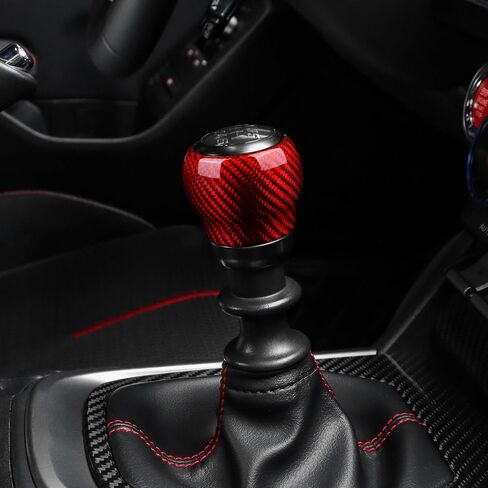 AIRSPEED Hard Carbon Fiber for Subaru BRZ Toyota GR86 2021 2022 2023 Car Gear Shift Knob Cover Gear Shifter Head Interior Trim Accessories, Red in Saudi Arabia