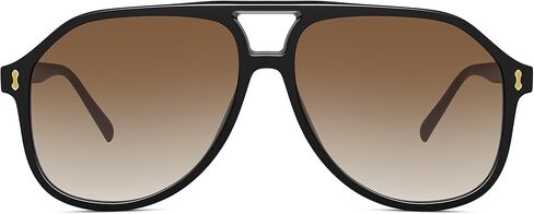 Oversized Aviator Sunglasses for Women, Retro 70s Square Thick Frame Glasses with Double Bridge in Saudi Arabia