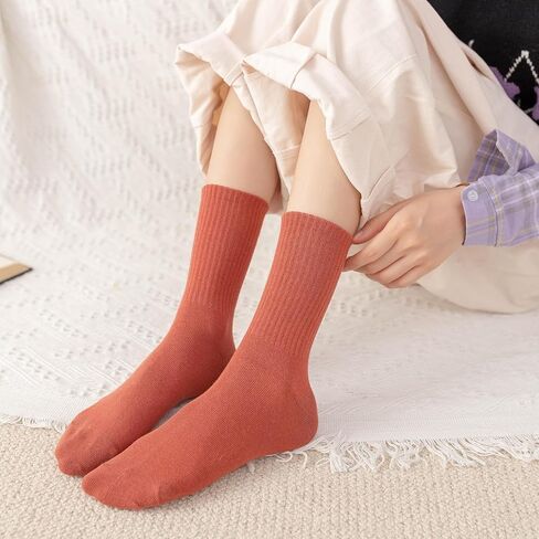 جوارب نسائية قطنية، جوارب دائرية ناعمة للاستخدام اليومي للنساء، 10 أزواج من الجوارب الكاجوال المريحة القابلة للتنفس in Kuwait