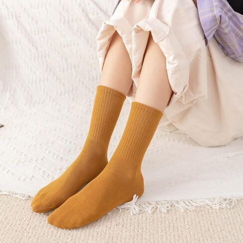 جوارب نسائية قطنية، جوارب دائرية ناعمة للاستخدام اليومي للنساء، 10 أزواج من الجوارب الكاجوال المريحة القابلة للتنفس in Kuwait