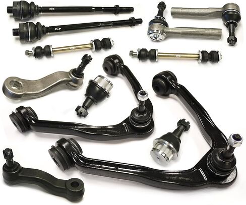 12PC Front Suspension Kit Front Upper Control Arm & Lower Ball Joint & Stabilizer Sway Bar Link Steering Inner & Outer Tie Rod End Pitman Idler Arm Compatible with 1999-2006 Chevy Silverado 1500 4WD in Kuwait