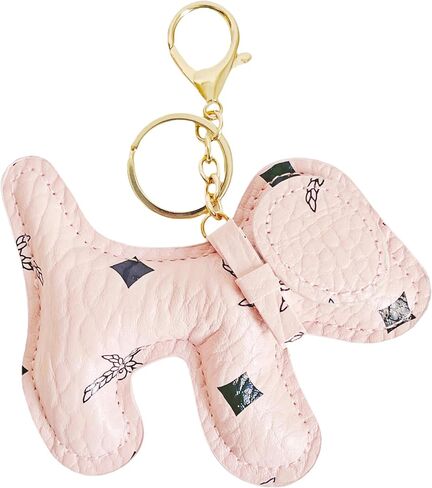 QTMY Cute Leather Puppy Keychain Keyring for Women,Purse Bag Charms for Handbags Backpack,242 in Kuwait