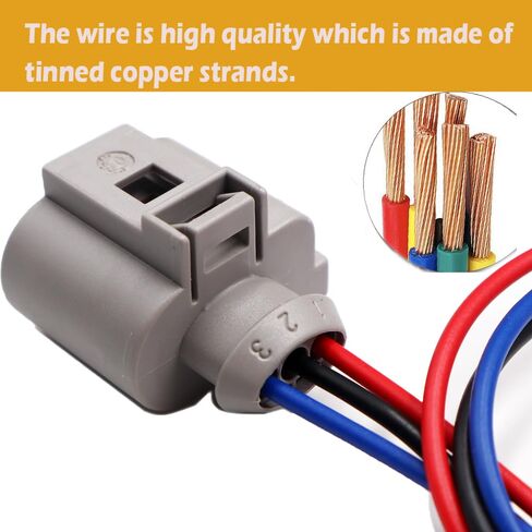 High Pressure Fuel Sensor Connector Compatible with Volkswagen Audi 2007-2015 3B0973703G Pigtail Plug Wiring Harness 06E906051E, 06E906051K in Saudi Arabia