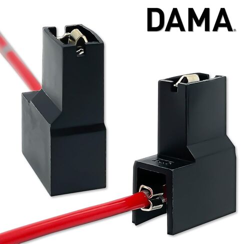 DAMA H1 Bulb Socket Angled Wire Harness Extension Connector for LED and Halogen Fog Light Bulb | Durable OEM Female Pigtail 12 ga. 19 AWG | Pack of 2 in Kuwait