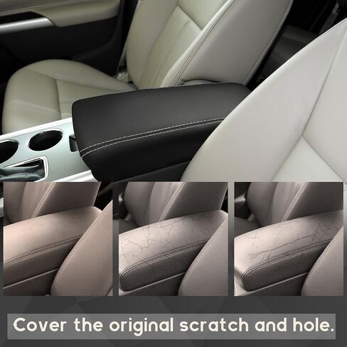 رامويل متوافق مع وسادة غطاء مسند ذراع وحدة التحكم المركزية من جلد البولي يوريثان، أغطية مسند ذراع وحدة التحكم الوسطى، وسادة حماية لغطاء Ford Edge 2011 2012 2013 2014 in Kuwait