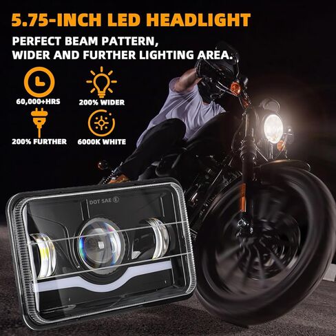 Headlights Fit for Suzuki DRZ400SM DRZ400S DRZ400 DRZ250 DRZ400E,5 Inch Square 6000K Hi/Lo Beam White/Amber DRL,IP68 Waterproof,Plug & Play,DOT Approved in Kuwait