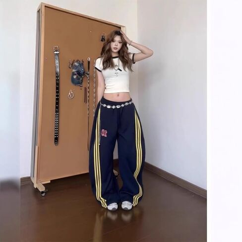 Women's Wide Leg y2k Pants, high Waisted Pants, Casual and Elegant Pants with Pockets and Drawstring in Saudi Arabia
