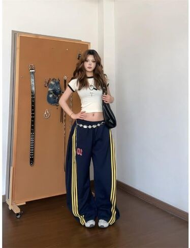 Women's Wide Leg y2k Pants, high Waisted Pants, Casual and Elegant Pants with Pockets and Drawstring in Saudi Arabia