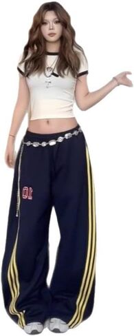 Women's Wide Leg y2k Pants, high Waisted Pants, Casual and Elegant Pants with Pockets and Drawstring in Saudi Arabia