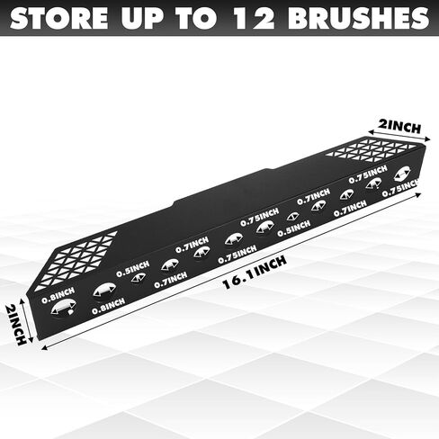 2 Pcs 12 Slot Detailing Brush Holder Car Detail Brush Rack Pan Wall-mount Brushes Organizer Products with Hardware Coated Iron Rack for Garage Workshop Auto Detailing Shop Care Storage in Saudi Arabia