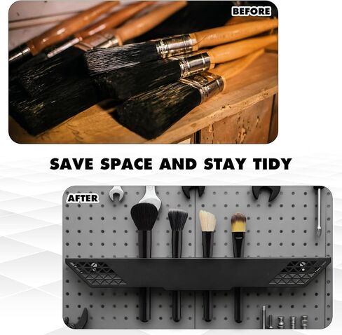 2 Pcs 12 Slot Detailing Brush Holder Car Detail Brush Rack Pan Wall-mount Brushes Organizer Products with Hardware Coated Iron Rack for Garage Workshop Auto Detailing Shop Care Storage in Saudi Arabia