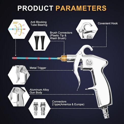 Car Cleaning Gun, Air Blaster for Car Detailing, Essential Car Detailing Kit and Supplies, High-Pressure Air Tools for Efficient Car Cleaning Kit, Tornado Air Gun for Dust and Dirt Removal in Kuwait