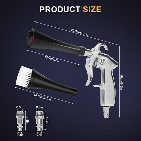 Car Cleaning Gun, Air Blaster for Car Detailing, Essential Car Detailing Kit and Supplies, High-Pressure Air Tools for Efficient Car Cleaning Kit, Tornado Air Gun for Dust and Dirt Removal in Kuwait