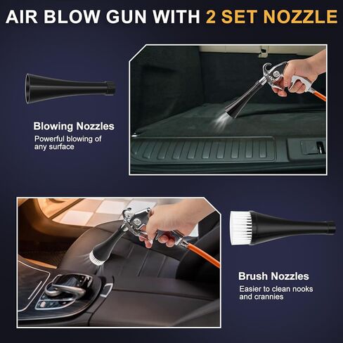 Car Cleaning Gun, Air Blaster for Car Detailing, Essential Car Detailing Kit and Supplies, High-Pressure Air Tools for Efficient Car Cleaning Kit, Tornado Air Gun for Dust and Dirt Removal in Kuwait