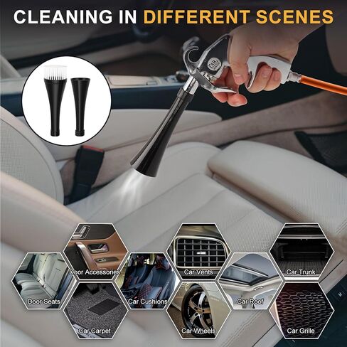 Car Cleaning Gun, Air Blaster for Car Detailing, Essential Car Detailing Kit and Supplies, High-Pressure Air Tools for Efficient Car Cleaning Kit, Tornado Air Gun for Dust and Dirt Removal in Kuwait