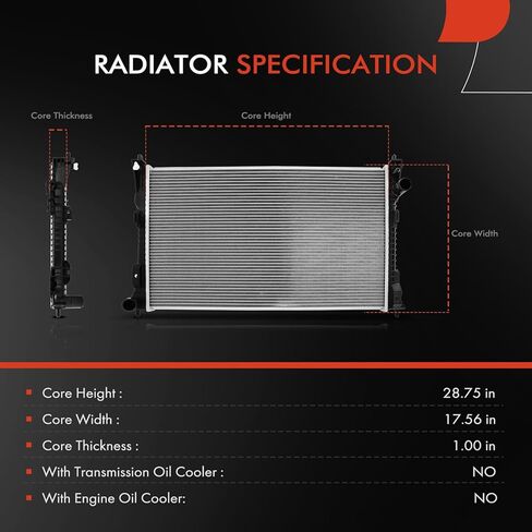 A-Premium Engine Coolant Radiator Assembly Compatible with Ford Taurus 2010-2017, Special Service Police Sedan 2014-2018 & Lincoln MKS 2010-2016 in Saudi Arabia