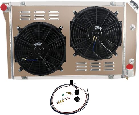 ALLOYWORKS 3 Row Core Aluminum Radiator+Shroud Fan+Relay For 1977-1982 Chevy Corvette C3 350 305 5.7L 5.0L V8 in Saudi Arabia