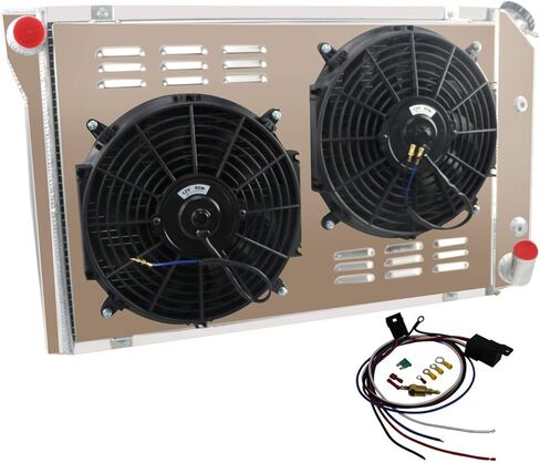 ALLOYWORKS 3 Row Core Aluminum Radiator+Shroud Fan+Relay For 1977-1982 Chevy Corvette C3 350 305 5.7L 5.0L V8 in Saudi Arabia