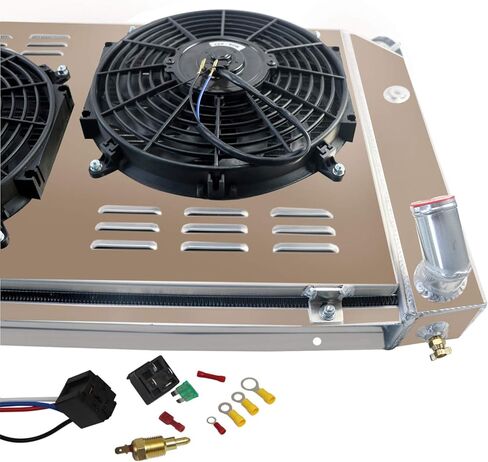 ALLOYWORKS 3 Row Core Aluminum Radiator+Shroud Fan+Relay For 1977-1982 Chevy Corvette C3 350 305 5.7L 5.0L V8 in Saudi Arabia