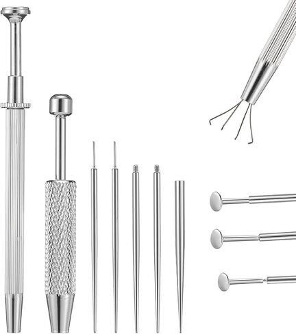 Piercing Taper Ball Grabber Tool for Changing Jewelry Flat Back Earrings Insertion Tool Threadless Insertion Pin Thread Body Piercing Kit for Ear Nose Lip for Ear Nose Navel Eyebrow Tongue in Kuwait
