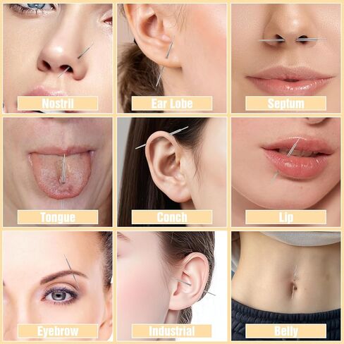 Piercing Taper Ball Grabber Tool for Changing Jewelry Flat Back Earrings Insertion Tool Threadless Insertion Pin Thread Body Piercing Kit for Ear Nose Lip for Ear Nose Navel Eyebrow Tongue in Kuwait