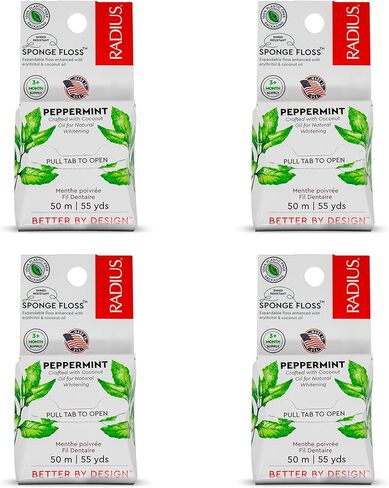 RADIUS Clove Cardamom Dental Floss 55 Yards Vegan & Non-Toxic Oral Care Boost & Designed to Help Fight Plaque Clear - Pack of 6 in Kuwait