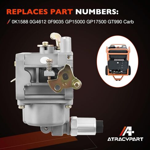 0K1588 كاربوريتر كارب متوافق مع Generac GP15000 GP17500 مولد محمول مع محرك GT990، يستبدل #0G4612 0F9035 بمضخة وقود قابس الإشعال in Saudi Arabia