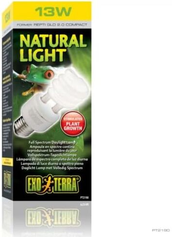 Exo Terra Repti-Glo 2.0 Compact Fluorescent Full Spectrum Terrarium Lamp, 13-Watt (Natural Light) in Kuwait