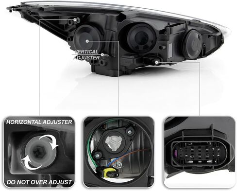 ACANII - For [Halogen Type Black Housing w/LED DRL] 2015-2018 Ford Focus Headlight Headlamp Assembly Left Driver Side in Saudi Arabia