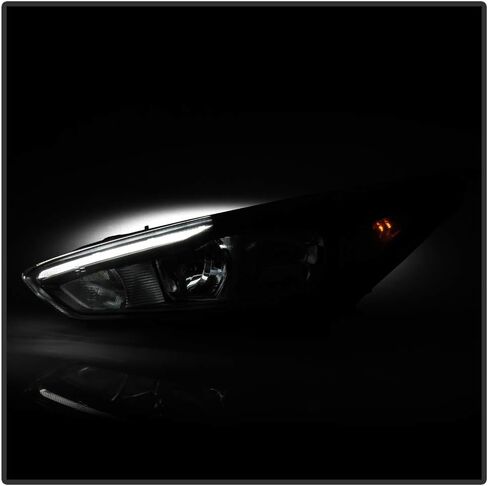 ACANII - For [Halogen Type Black Housing w/LED DRL] 2015-2018 Ford Focus Headlight Headlamp Assembly Left Driver Side in Saudi Arabia