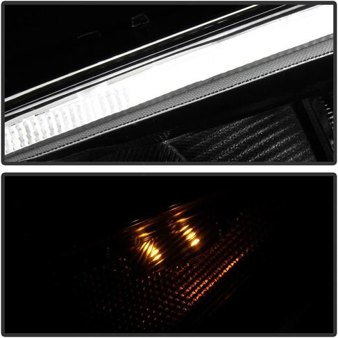 ACANII - For [Halogen Type Black Housing w/LED DRL] 2015-2018 Ford Focus Headlight Headlamp Assembly Left Driver Side in Saudi Arabia