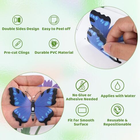 93 قطعة من ملصقات النوافذ الزنبركية من AOWDIAO - سهلة التركيب والإزالة لملصقات النوافذ على شكل زهرة الفينيل للنوافذ الزجاجية والمكاتب وديكورات المنزل الربيعية in Kuwait