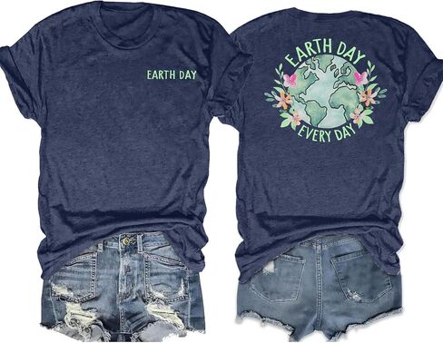 Earth Day Shirt Women Every Day Earth Day Shirt Environmental Graphic T Shirt Casual Tee Tops in Kuwait