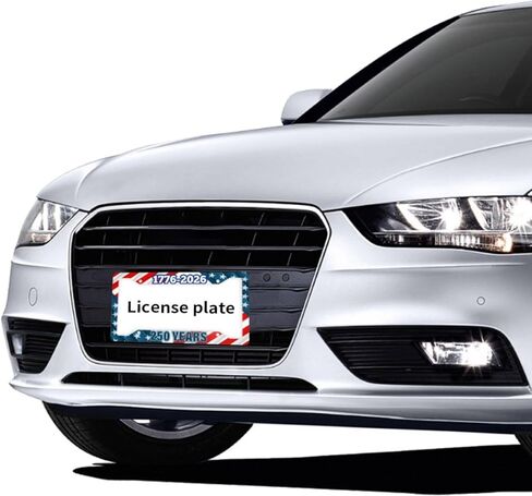 1776-2026 250 Years License Plate Frame 2 Pack, Patriotic Stars & Stripes Aluminum Plate Holder, Standard US 12x6, 4-Hole Mount, Fade-Resistant Print, Screws Included in Saudi Arabia